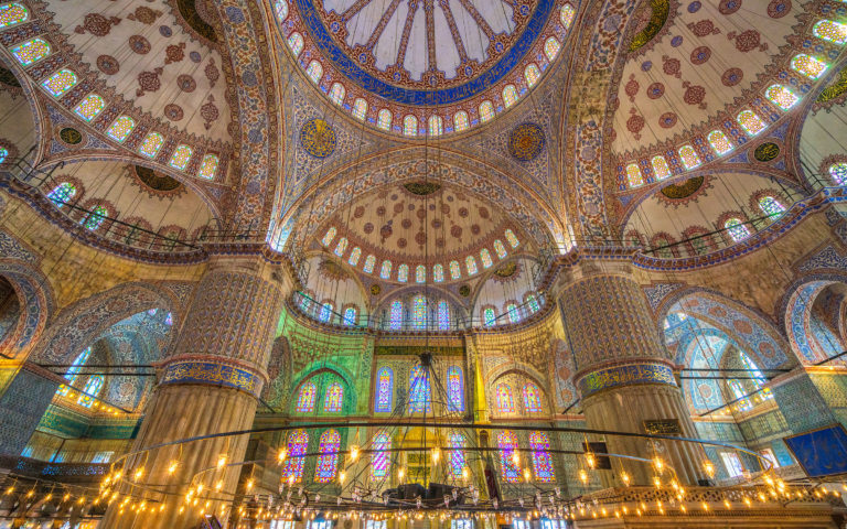 The Blue Mosque Sultanahmet Camii in Istanbul, Turkey, for the art & architecture tour.